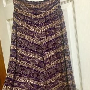 NWT Bobeau Jersey Knit Batik Calf-Length Skirt S